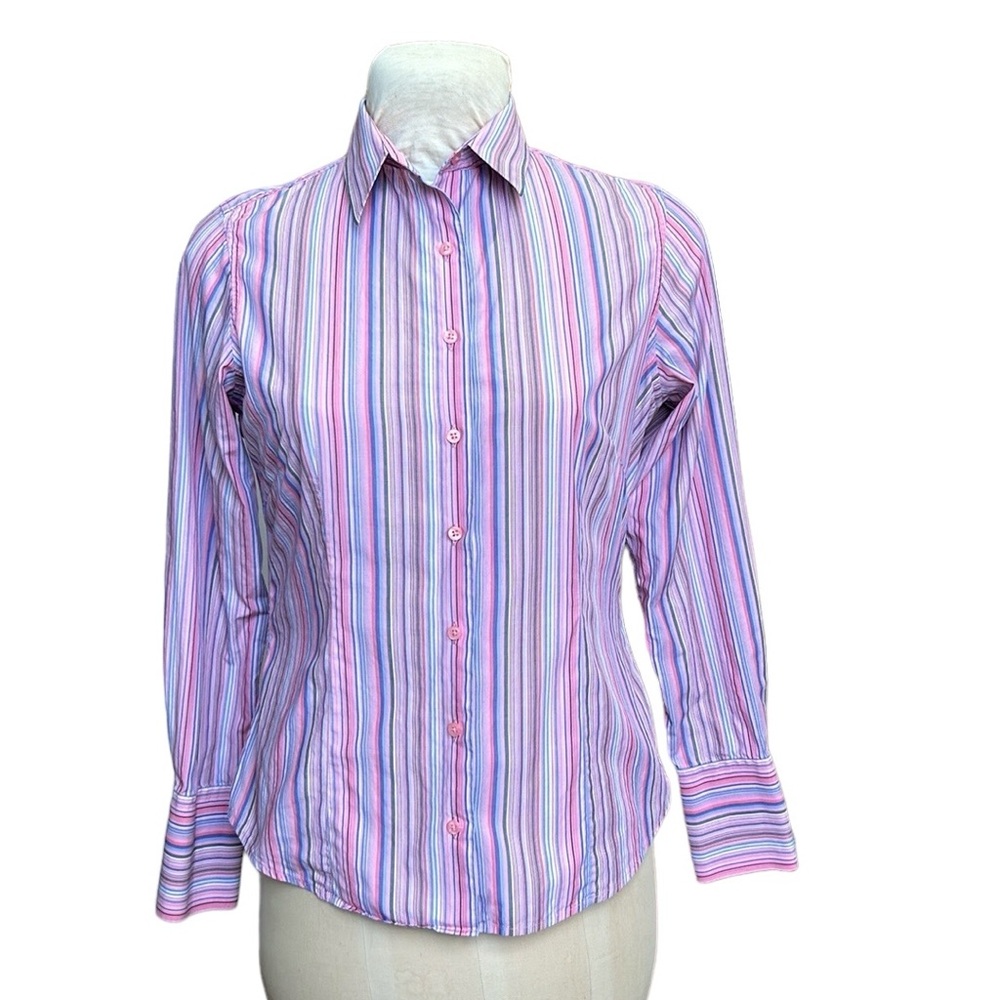 Pink Thomas Pink Jermyn Street London Pink‎ Purple Striped Button Down Shirt 12